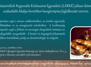 A Látássérültek Regionális Közhasznú Egyesülete 2025. júliusi programja